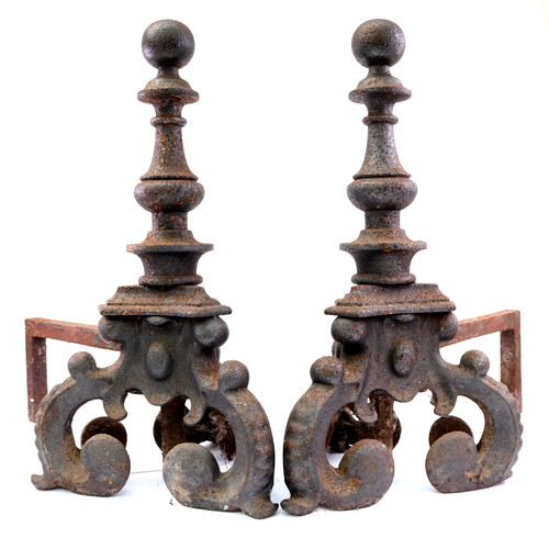 Victorian andiron firedogs - victorian,