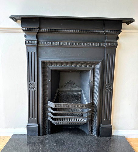 Victorian cast iron fireplace - cast,