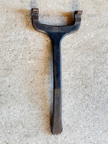 Antique cast iron pan handle - handle, /