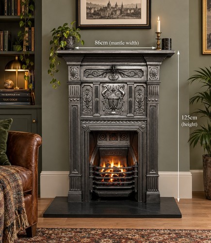 Antique victorian fireplace - antique, /