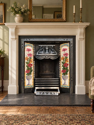 Victorian cast iron fireplace - cast,