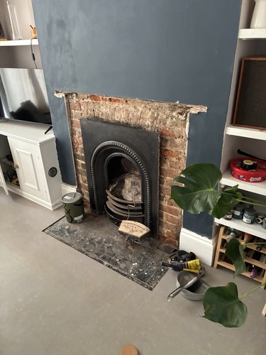 Period cast iron fireplace - cast,