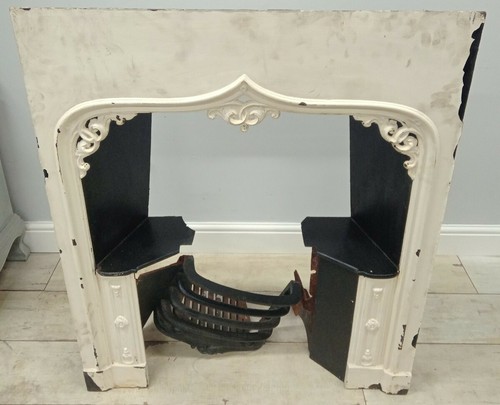 Cast iron fireplace white - iron,
